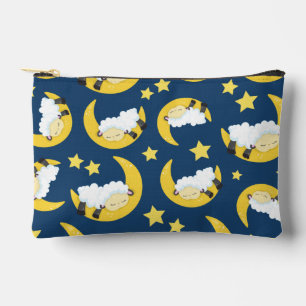 Sheep Pattern, Sleeping Sheep, Moon, Stars Accessory Pouch