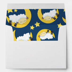 Sheep Pattern, Sleeping Sheep, Moon, Stars Envelope