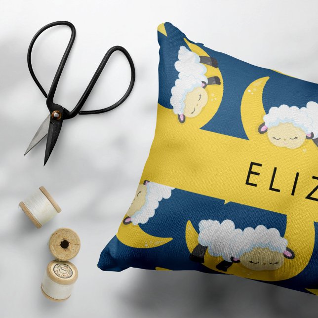 Sheep Pattern, Sleeping Sheep, Moon, Your Name Pillowcase (Creator Uploaded)