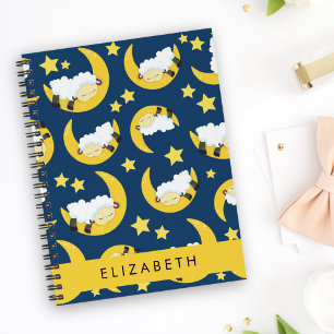Sheep Pattern, Sleeping Sheep, Moon, Your Name Planner