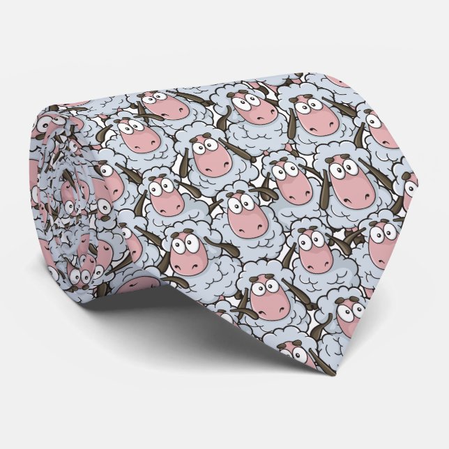 Sheep Pattern Tie (Rolled)