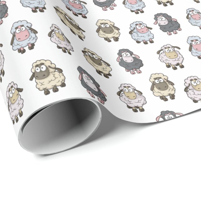 Sheep Pattern Wrapping Paper (Roll Corner)