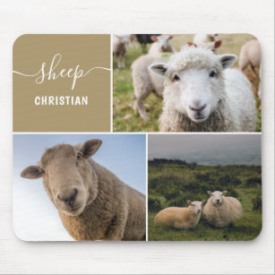 Sheep Photo Collage Custom Mouse Mat