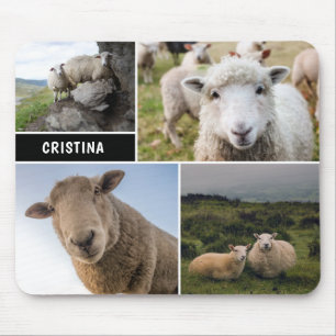 Sheep Photo Collage Custom Mouse Pad
