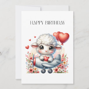 Sheep Pilot Birthday Card