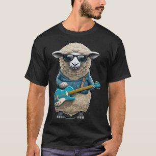 Sheep Playing Electric Guitar  Animal Sheep  Guita T-Shirt
