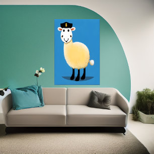Sheep police officer   AI Art Poster