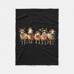 Sheep Santa Xmas Funny Sheep Lover Gift Christmas Fleece Blanket