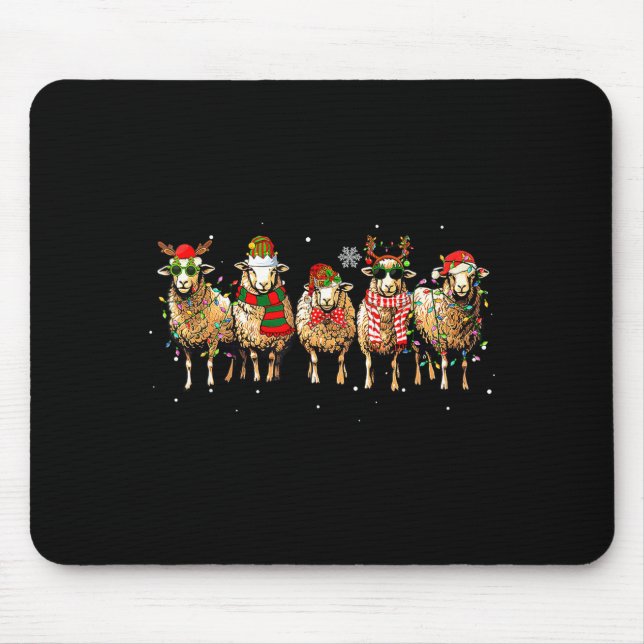 Sheep Santa Xmas Funny Sheep Lover Gift Christmas  Mouse Mat (Front)