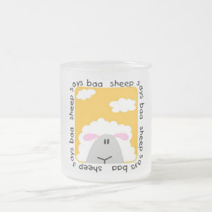 Sheep Says Baa Tshirts and Gifts Frosted Glass Coffee Mug