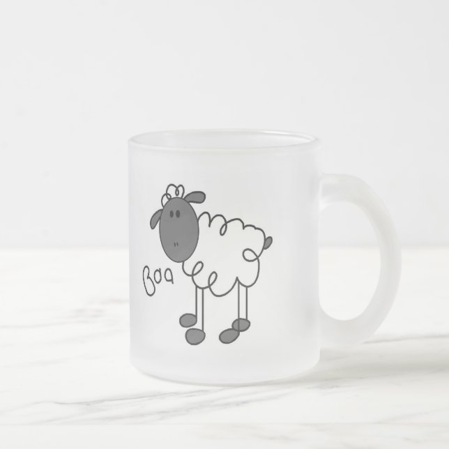 Sheep Says Baa Tshirts and Gifts Frosted Glass Coffee Mug (Right)
