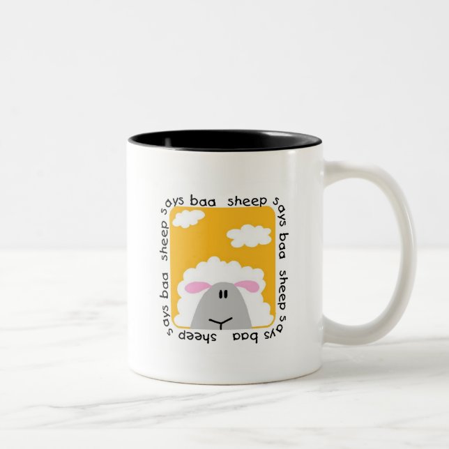 Sheep Says Baa Tshirts and Gifts Two-Tone Coffee Mug (Right)