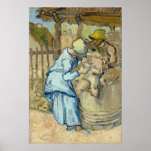 Sheep Shearer after Millet by Vincent Van Gogh Poster