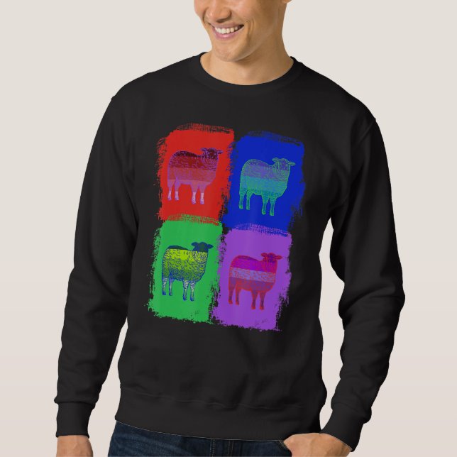 Sheep Sheep Colourful Pop Art Sweatshirt (Front)