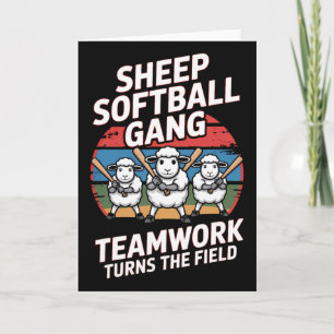 Sheep Softll Gang Teamwork Turns The Field Fun  Card