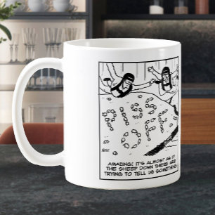 Sheep Spelling out a Message to Parachutists Coffee Mug