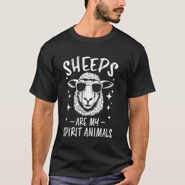 Sheep Spirit Animal Funny Sheep T-Shirt (Front)