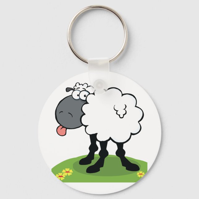 Sheep Sticking Tongue Out Key Ring (Front)