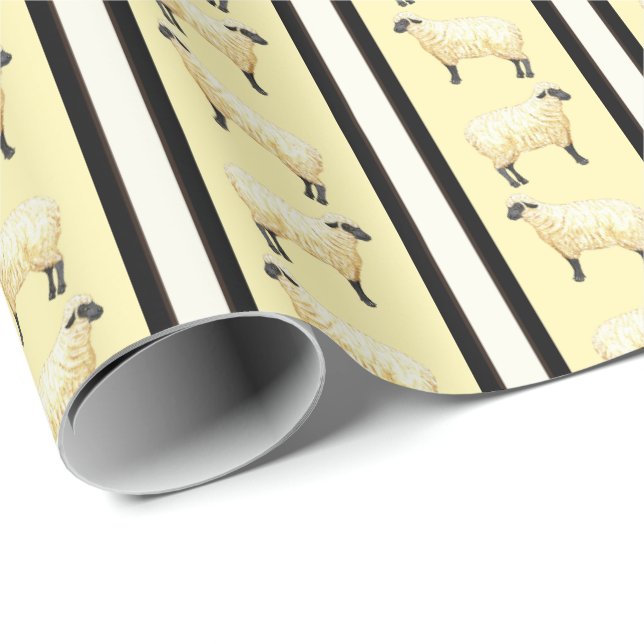 Sheep Stripe  Wrapping Paper (Roll Corner)