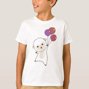 Sheep Sweet Animals Flies Balloons For Children T-Shirt