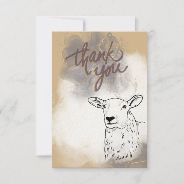 Sheep Thank You Card (Front)