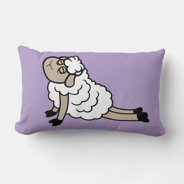 Sheep Tired Exhausted Yoga Cobra Pose Bhujangasana Lumbar Cushion (Front)