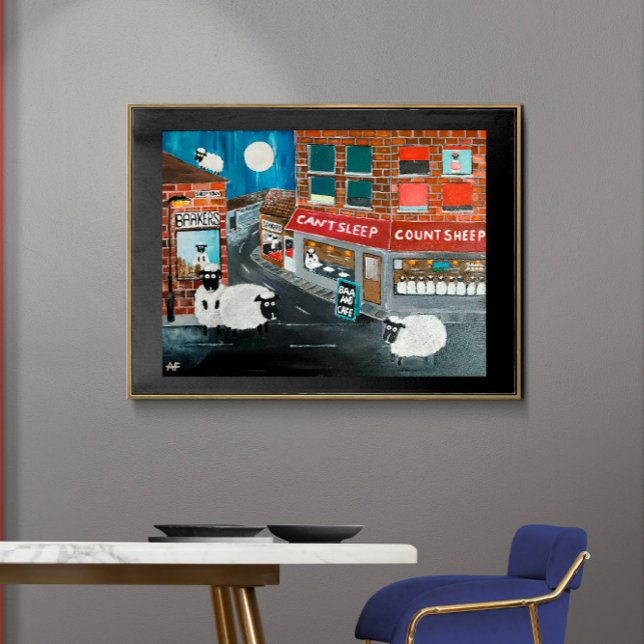 Sheep Town Painting by Alfred Fox Canvas Print (Not Actual Size)