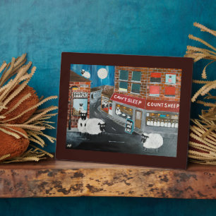 Sheep Town Painting by Alfred Fox Plaque