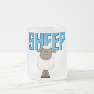 Sheep Tshirts and Gifts Frosted Glass Coffee Mug