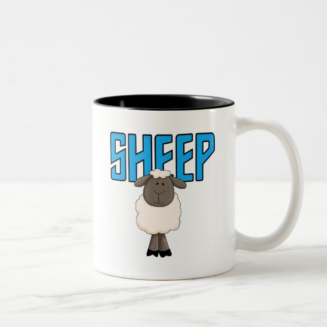 Sheep Tshirts and Gifts Two-Tone Coffee Mug (Right)