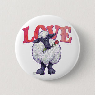 Sheep Valentine's Day 6 Cm Round Badge