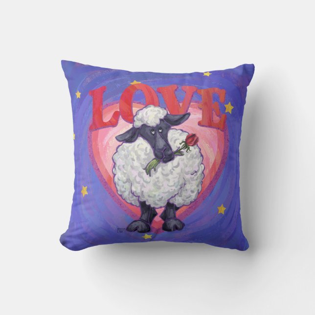 Sheep Valentine's Day Cushion (Front)