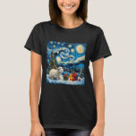 Sheep Van Gogh Style Starry Night Christmas Winter T-Shirt<br><div class="desc">Sheep Van Gogh Style Starry Night Christmas Winter Holiday</div>