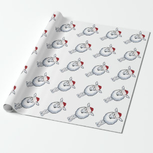 Sheep wearing a Santa hat. Wrapping Paper