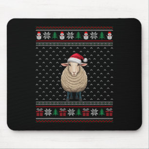 Sheep Wearing Santa Hat Ugly Xmas Sheep Lovers Mouse Mat