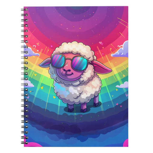 Sheep Wearing Sunglasses Notebook (Front)