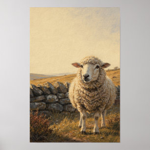 Sheep Whimsical Farm Fauna Art Print