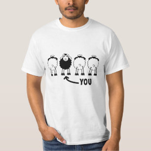 Sheep, white or black, of the family T-Shirt