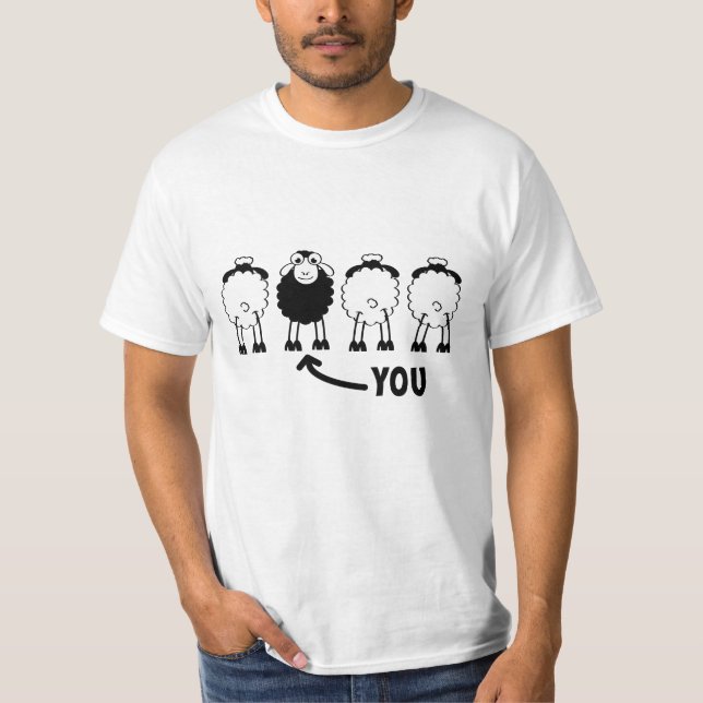 Sheep, white or black, of the family T-Shirt (Front)
