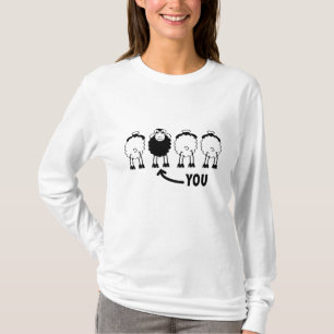 Sheep, white or black, of the family  T-Shirt