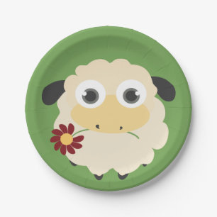 Sheep With A Flower Paper Plate