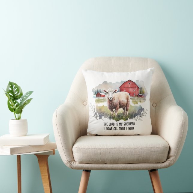 Sheep With Religious Quote Cushion (Chair)