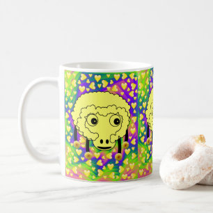 Sheep Yellow Hearts Mug