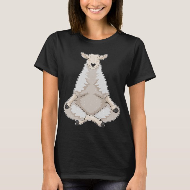 Sheep Yoga Fitness Meditation T-Shirt (Front)