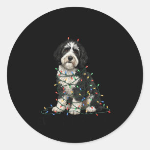 Sheepadoodle Christmas I'm Fine Everything Is Fine Classic Round Sticker