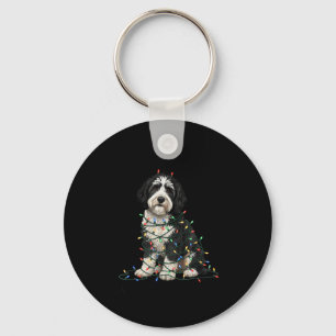 Sheepadoodle Christmas I'm Fine Everything Is Fine Key Ring