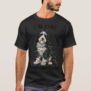 Sheepadoodle Christmas I'm Fine Everything Is Fine T-Shirt