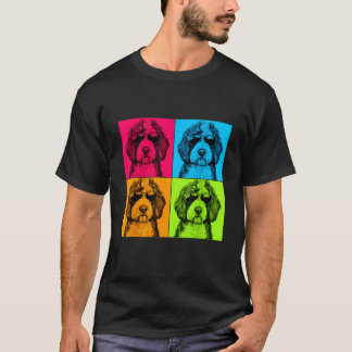 Sheepadoodle Dog Pop Art Design Illustration Color T-Shirt