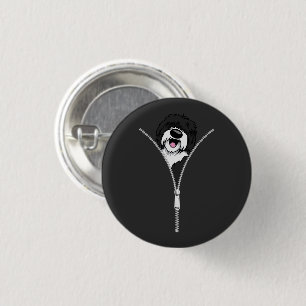 Sheepadoodle Dog Zipper Funny Puppy Dog Owner 3 Cm Round Badge