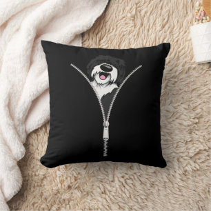 Sheepadoodle Dog Zipper Funny Puppy Dog Owner Cushion